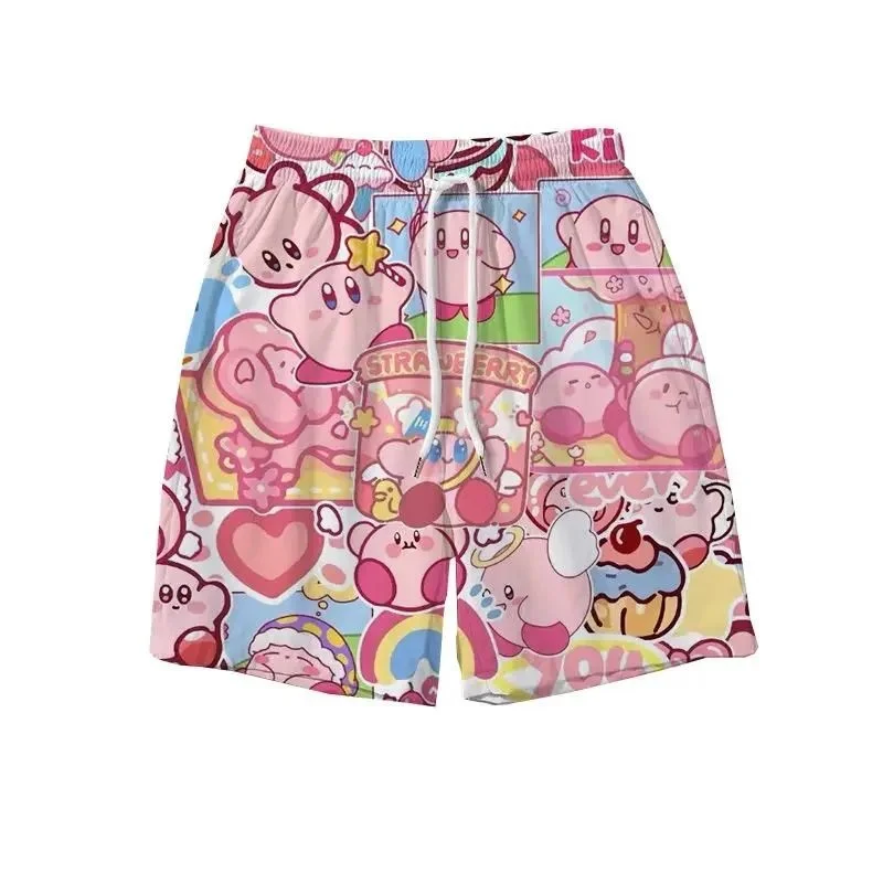 Soft and Cute Kirby From Star, Suitable for Adults and Children, Harajuku Style, 3D Printed Loose Casual Sports Beach Shorts