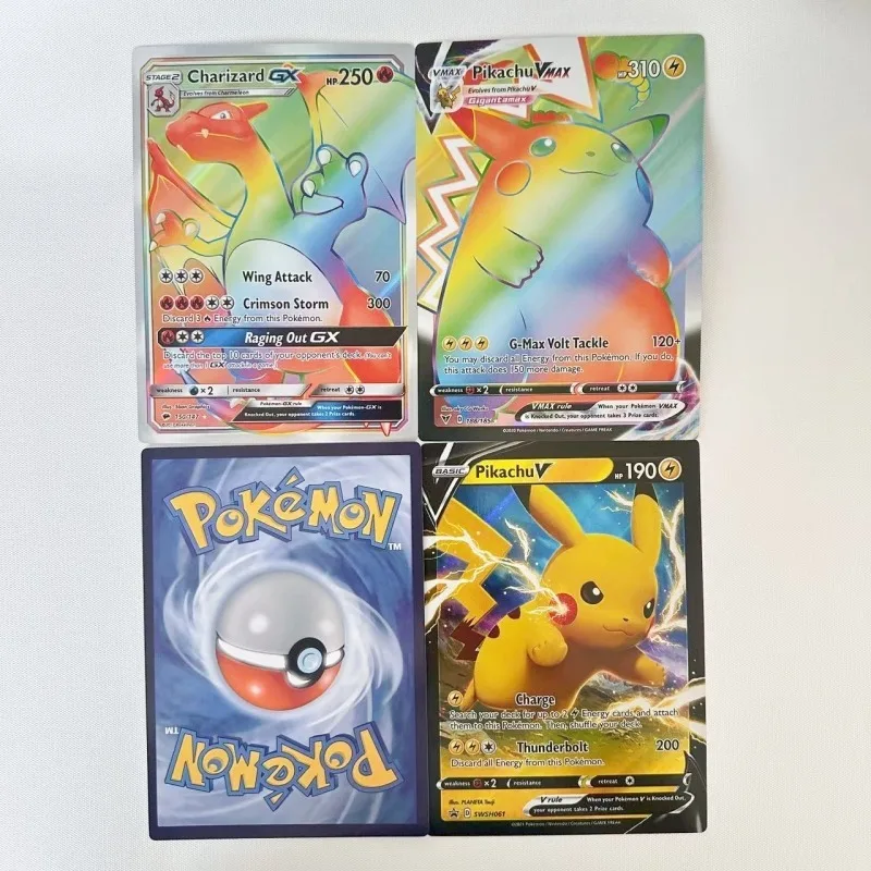 Oversized Pokemon 12Pcs Jumbo Letters Card Vmax Vstar GX Arceus Pikachu Charizard Super Shiny Rare Card Birthday Giftcollector