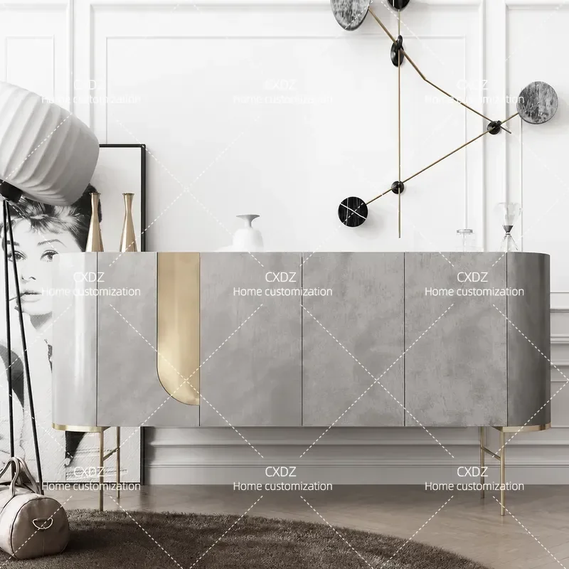 Modern Minimalist Entrance Cabinet Simple Foyer Storage Sideboard with Door Partition Decorative Console Table for Living