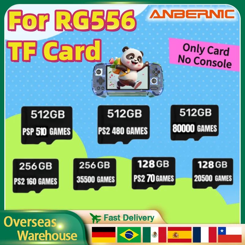 

For ANBERNIC RG556 TF Card Memory Card Portable Handheld Game Console 512G PS2 80000 Games Plug&Play Pre-install Retro Game Card