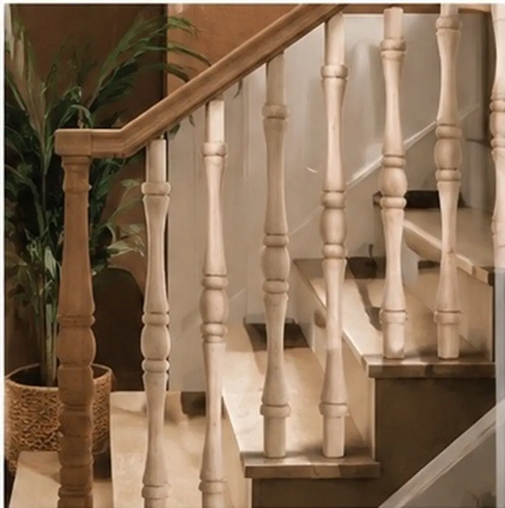 4pcs Unpainted Wooden Stair Balusters Spindles for Indoor Stairs DIY Furniture Craft Decoration