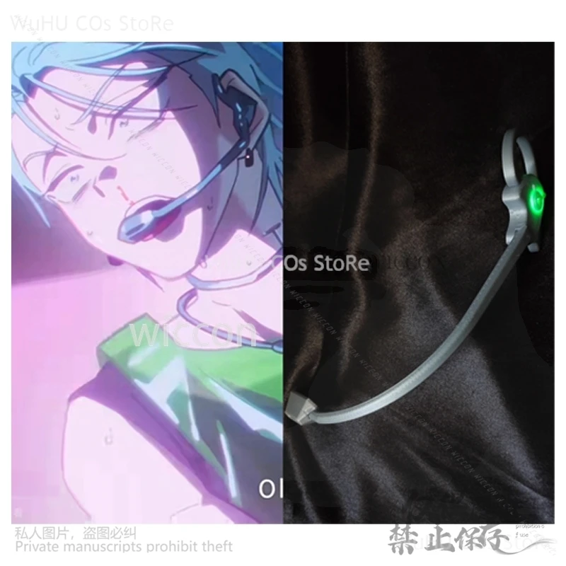 Anime ALIEN STAGE Round 7 Cosplay Blink Gone Till Luka Props 3D Green Light Headset For Halloween Women Men Roleplay Customized