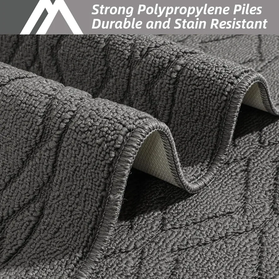 سجاد المطبخ الناعم للاستخدام المنزلي مع قاعدة مضادة للانزلاق وميزات قابلة للغسل في الغسالة مثالية لتعزيز أسطح المطبخ الرطبة أو الجافة