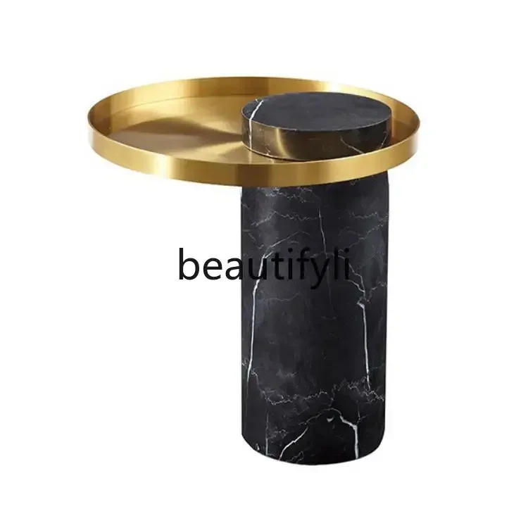 teae Marble cylindrical sofa corner table small coffee table round table