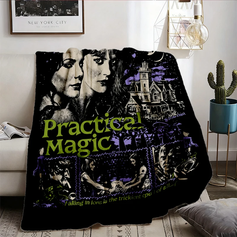 Vintage  Practical Magic Flannel Blanket, Sally Gillian Owens Flannel Throw