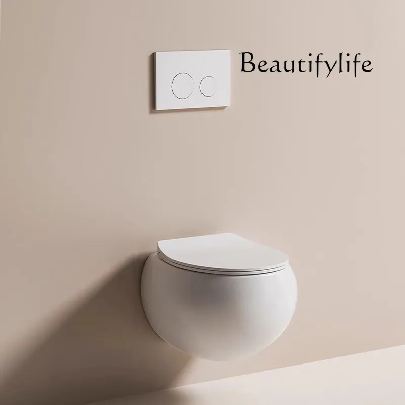 

Wall-mounted toilet household small apartment bathroom egg-shaped suspended toilet creative and fashionable