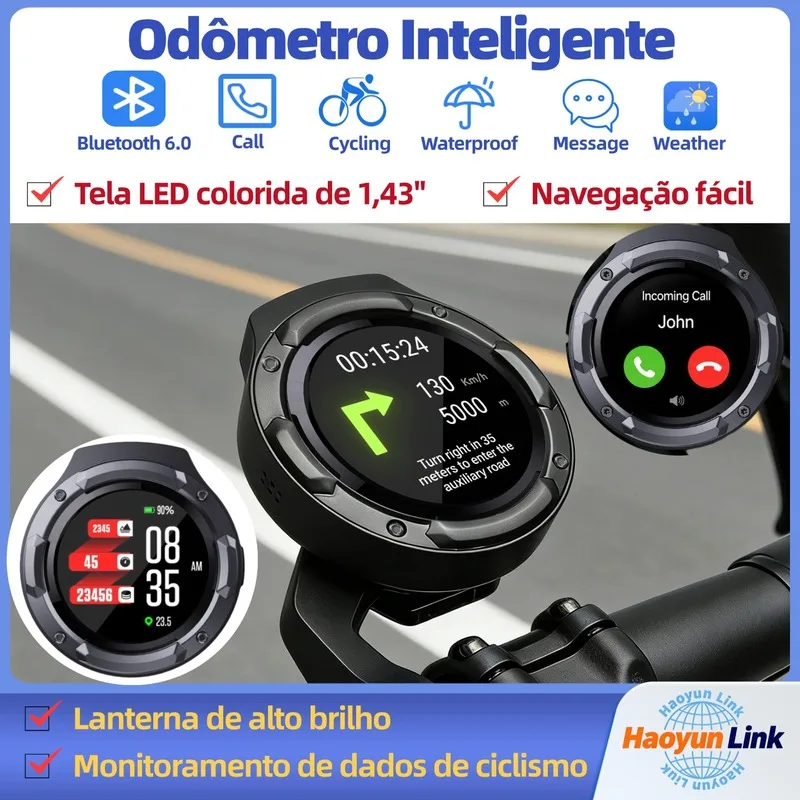 1.43InchOLEDMotorcycle and bicycle speedometers，Simple Navigator，Waterproof