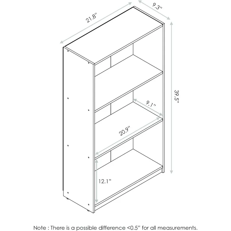 3-Tier Bookcase Storage Shelves