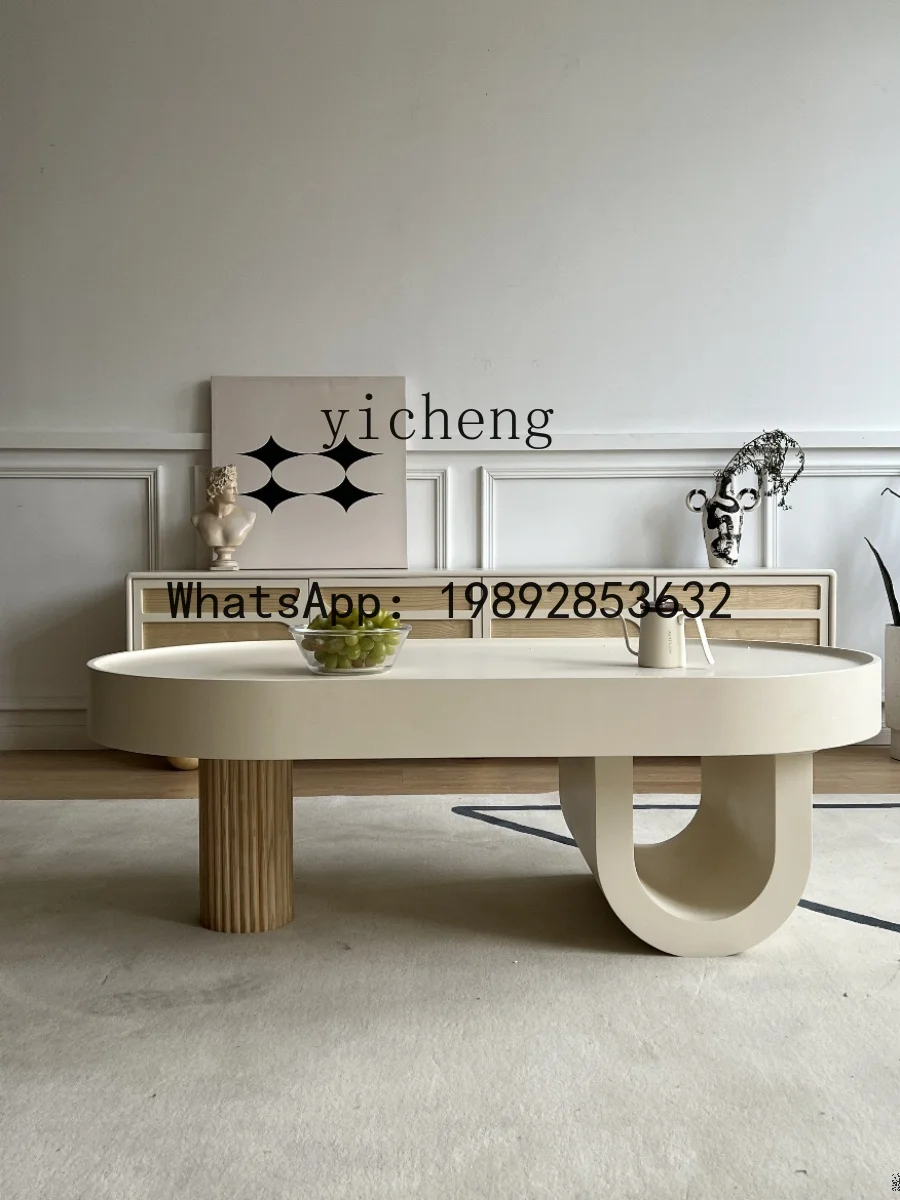 

X8 Cream Style Solid Wood Living Room Coffee Table Silent Creative Design Simple Modern Balcony Small Table