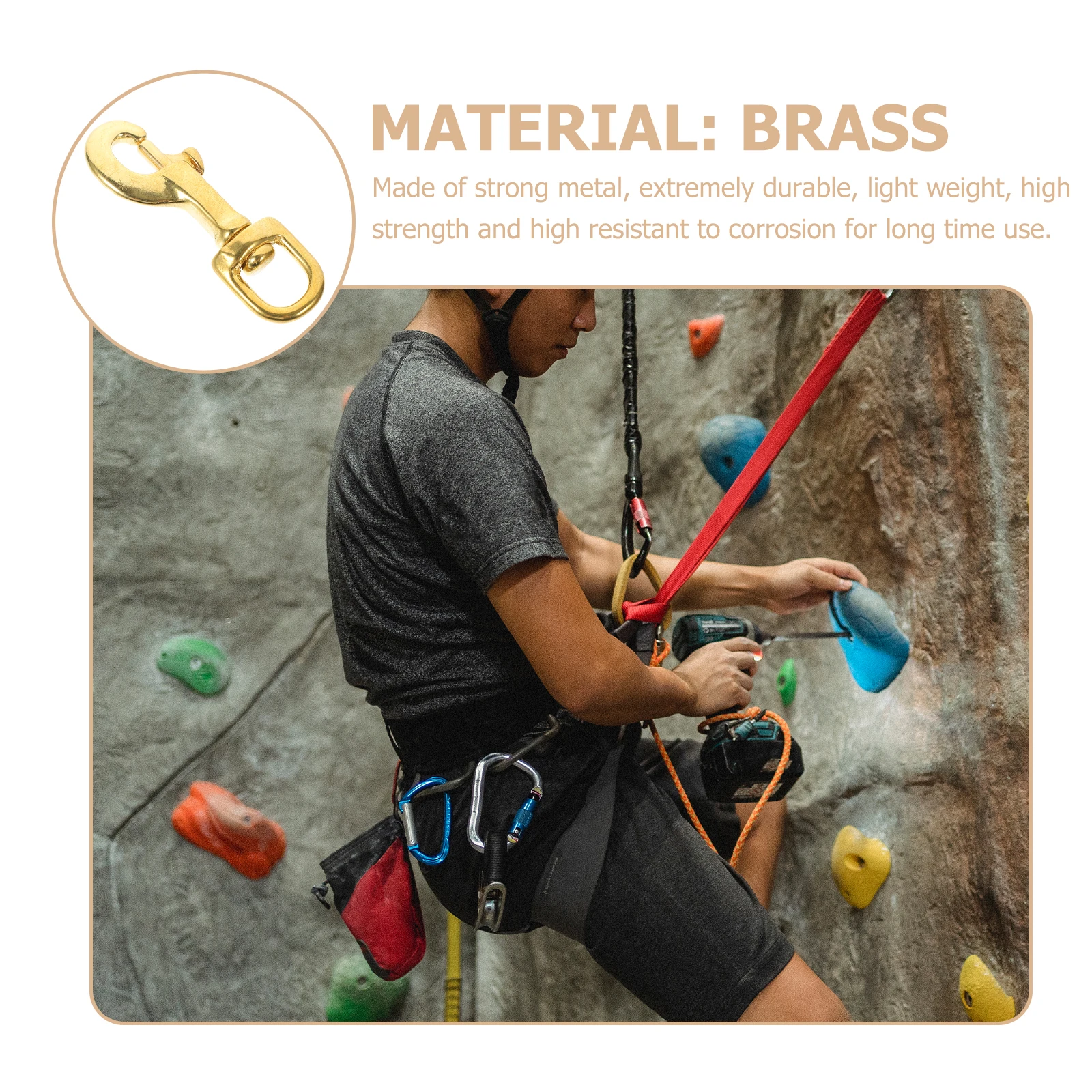 

2pcs Swivel Spring Hooks Sturdy Metal Lobster Clasps Carabiner Trigger Circle Golden Clip Snap Hooks for DIY Jewelry