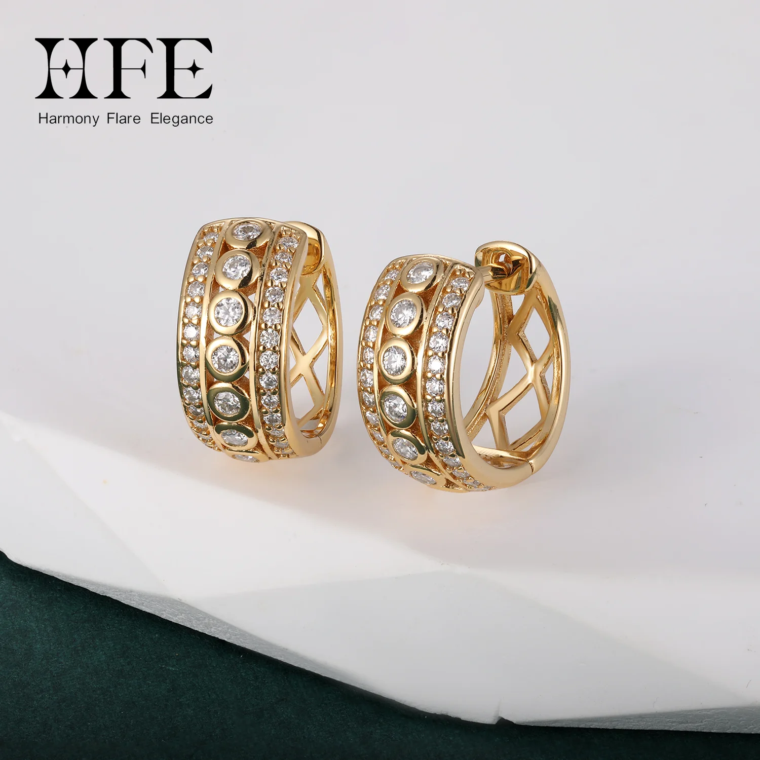 

HFE D VVS1 Moissanite Small Ring Earrings S925 Pure Silver Original Women's Diamond Minimalist Earrings Birthday Party Gift