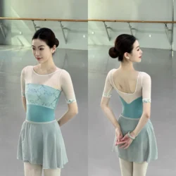 Ballet Leotards Adult Elegant Middle Sleeve Practice Ballet Dancing Leotard Women High Quality Dance Team Gymnastics Coverall