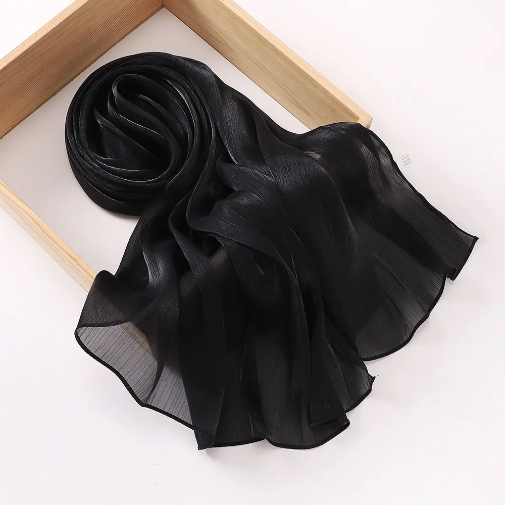 2024 New Soft Silk Style Turban Fashion Gauze Scarf Travel Retro Style Scarf Head Scarf Headwraps for Women