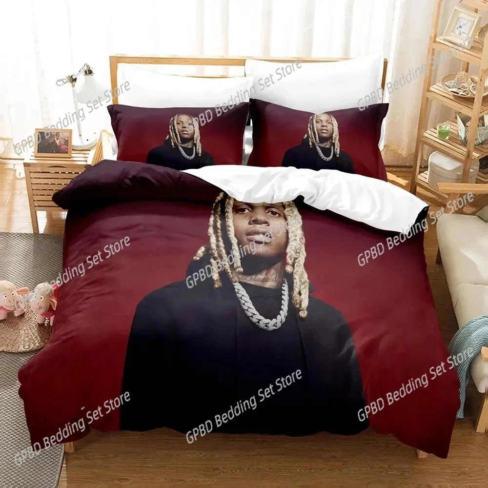 

3D Print Lil Durk Rapper 3D Bedding Set Duvet Cover Pillowcases Single Twin Full Queen King Size Home Decor Quilt Boys Gift