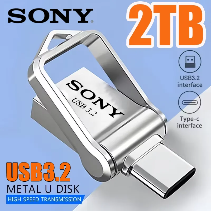 Sony Original Mini 1TB 2TB Flash Drive Super High Speed TypeC Ultra Dual USB 3.0 Flash Drive Memory Stick Thumb Drive U-Disk