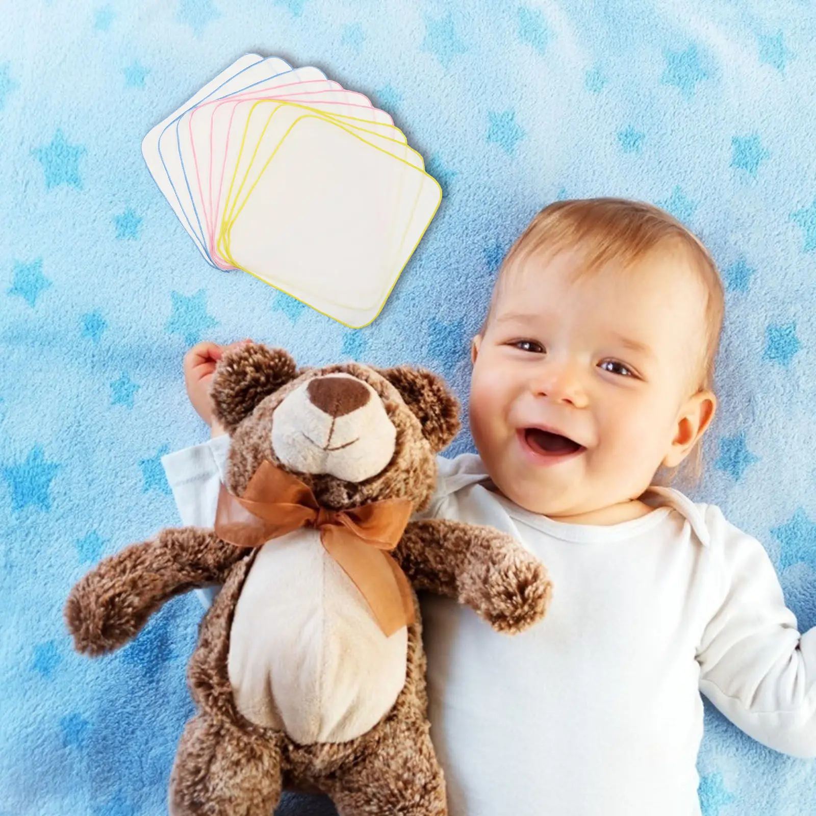 

9Pcs Newborn Burp Cloths Absorbent Cotton Baby Bibs for Drool Spills Burping Towels Reusable Soft Gauze Square Rags for Infants