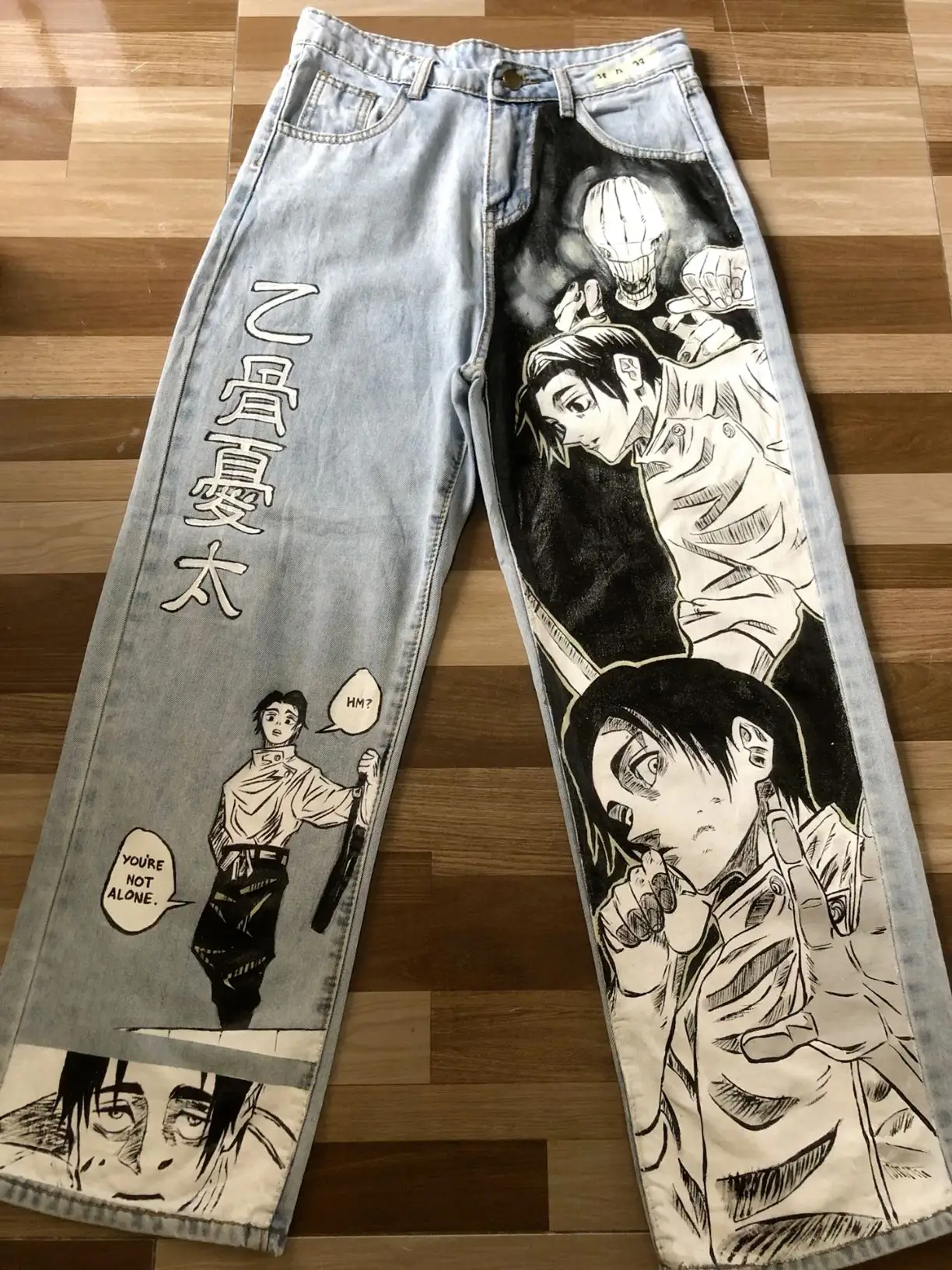 

Hip Hop Anime Graphic Baggy Jeans YUUJI CUSTOM Jeans New Harajuku Denim Y2k Pants Men Women Goth High Waist Wide Trousers