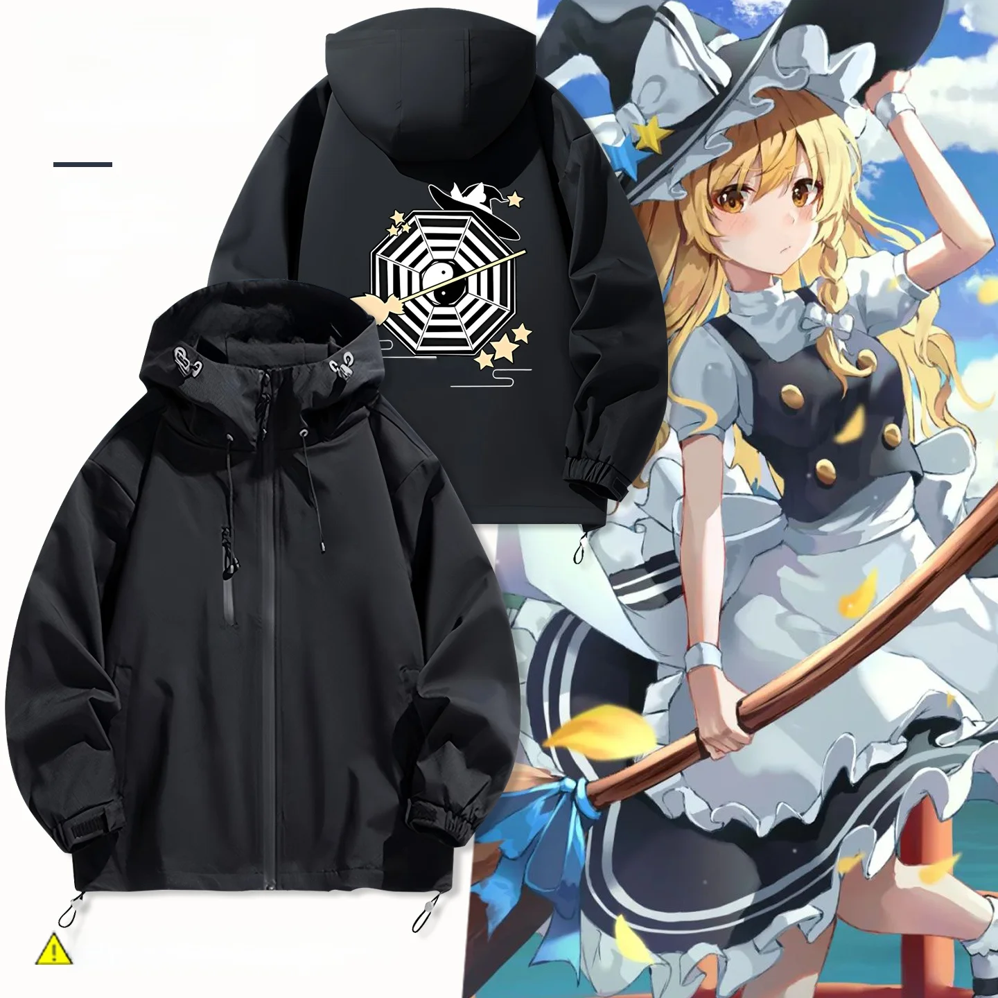 

Mystic Rose Bla Hooded Jaet Collaborative Project Cosplay Outerwear Youth Trend Cotton Long Sve Windproof Zipper