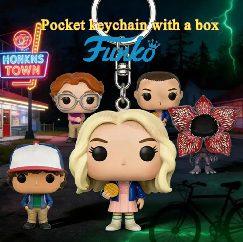 Карманный поп-брелок ThingsFunko «Очень странник», одиннадцать # 614 Стив # 616 Дастин # 615 Робин # Виниловый брелок для ключей 1002 Barb, коллекционные игрушечные подарки
