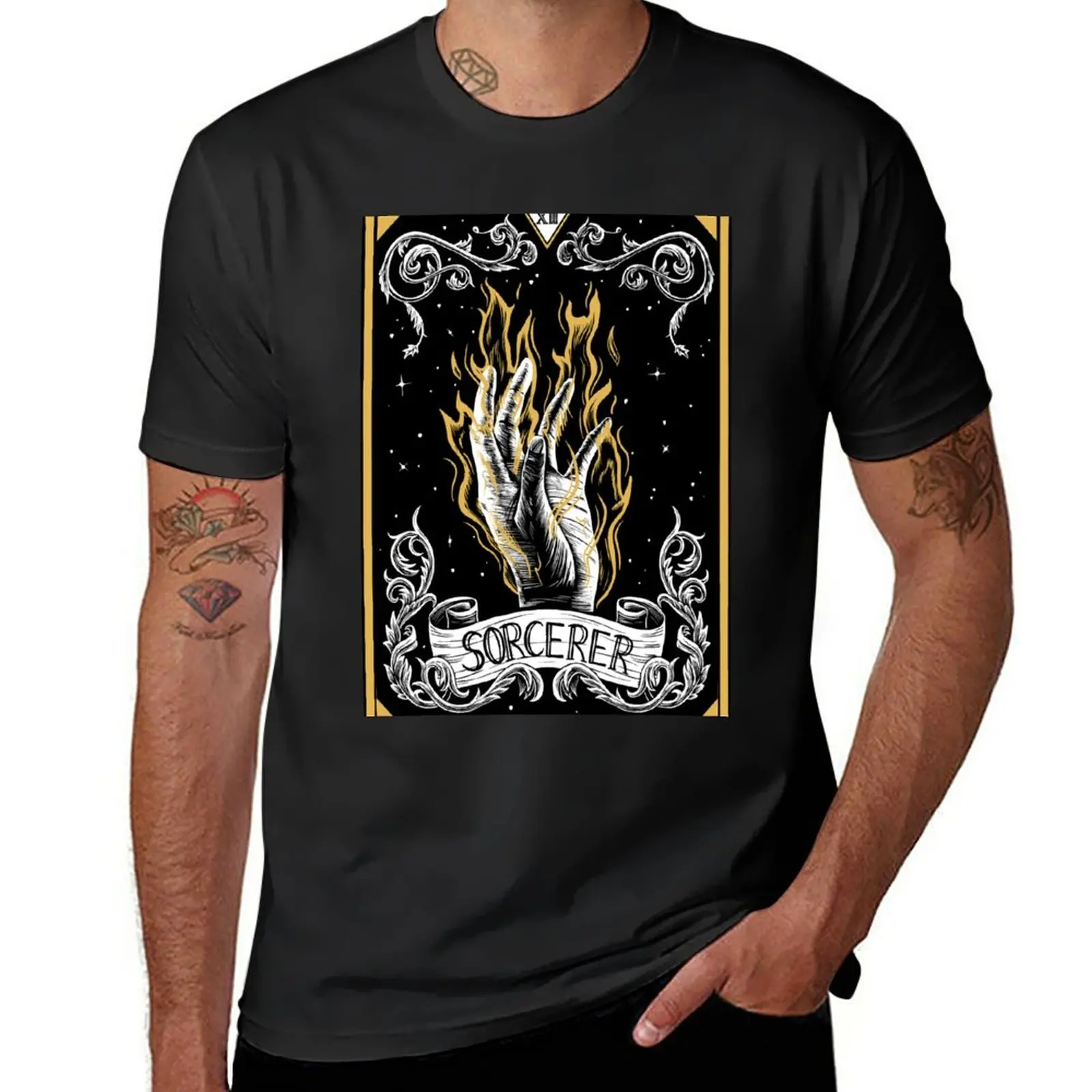 

New D&D Sorcerer Tarot T-Shirt graphic t shirts plain t-shirt Short sleeve tee men