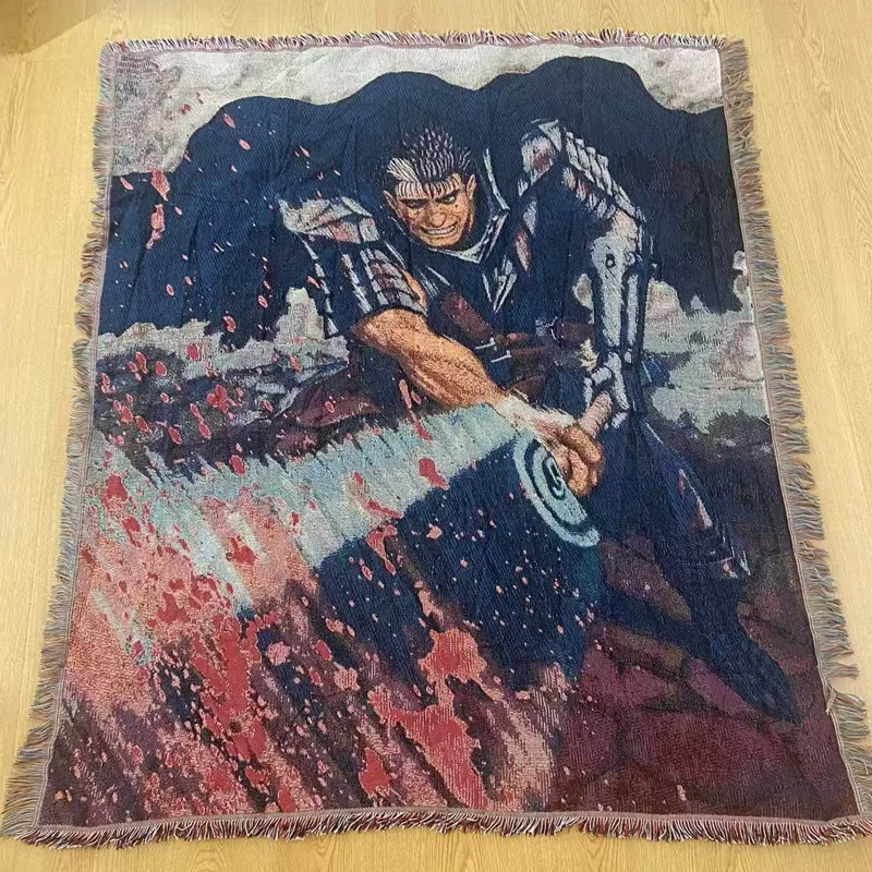 Anime Cotton Handmade Woven Blanket Rug Throw Tapestry Home Decoration Kids Girl Boy Customized Birthday Gift New Year 130x160cm view 4