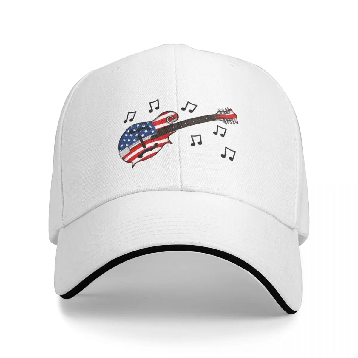 4th July Mandolin America Rocks USA Flag Mandolinist Cap Baseball Cap Cap male hat man for the sun hats man Women's