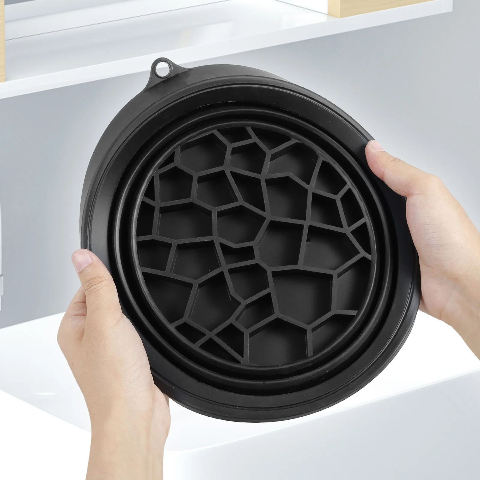 وعاء حمام ثلج للوجه من السيليكون مع صينية ثلج مدمجة، حوض غسيل محمول قابل للطي، حوض غسيل محمول موفر للمساحة للمنزل