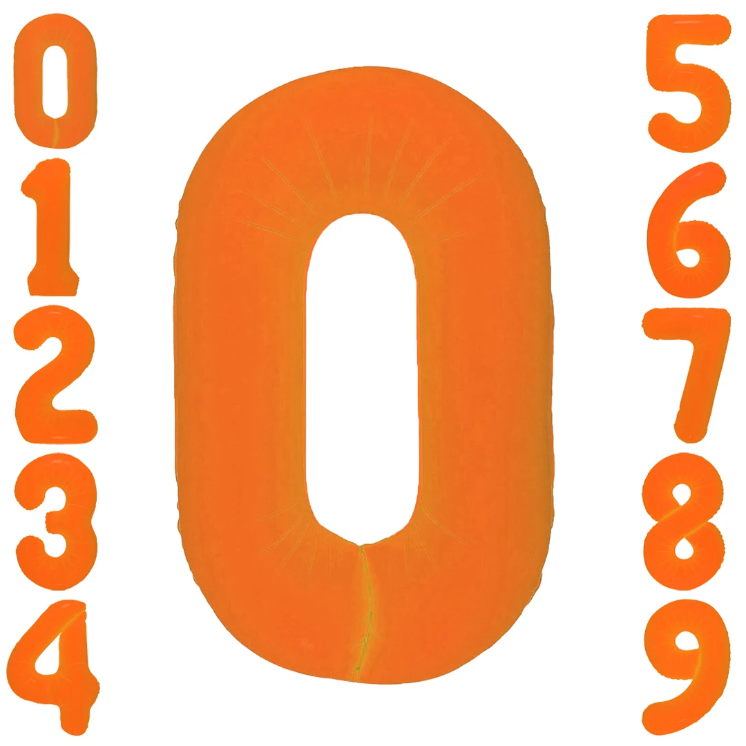 40 Zoll orange neonfarbene digitale Ballons mit Aluminiumfolienballons der Zahlen 0-9 für Geburtstags-, Abschluss- und Partydekoration. – Detail 2