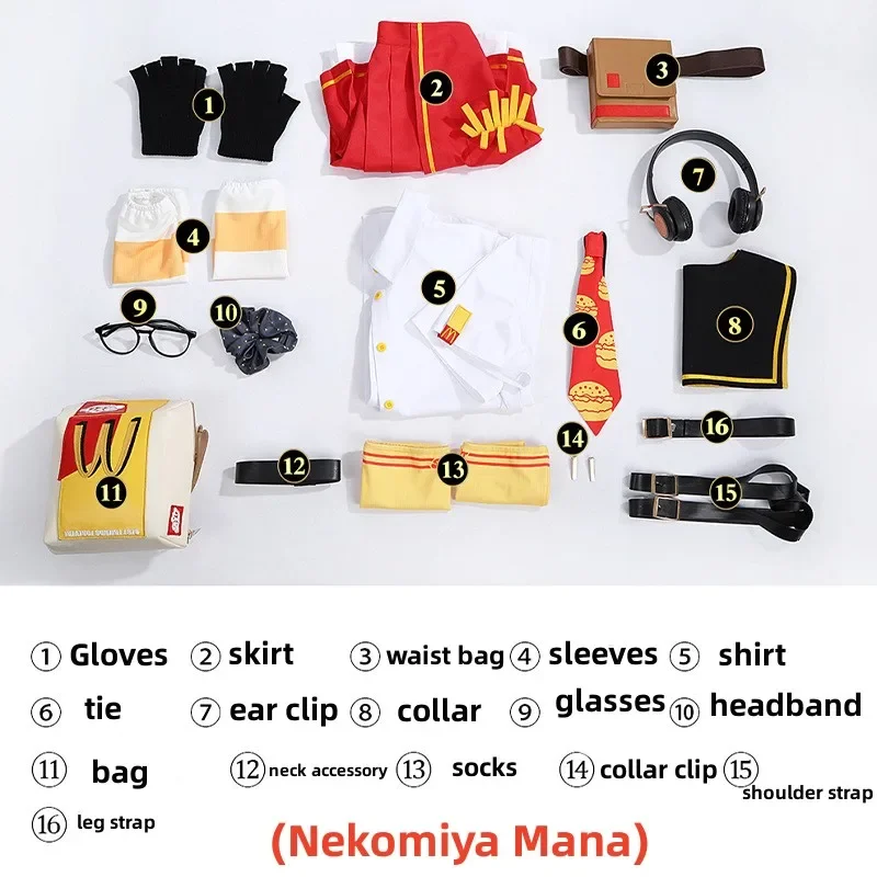 Gioco Zenless Zone Zero Nekomiya Mana Anby Demara Costume Cosplay Co-branded Gonna Pagliaccetti Parrucca Uomo Donna Vestito da festa di Natale