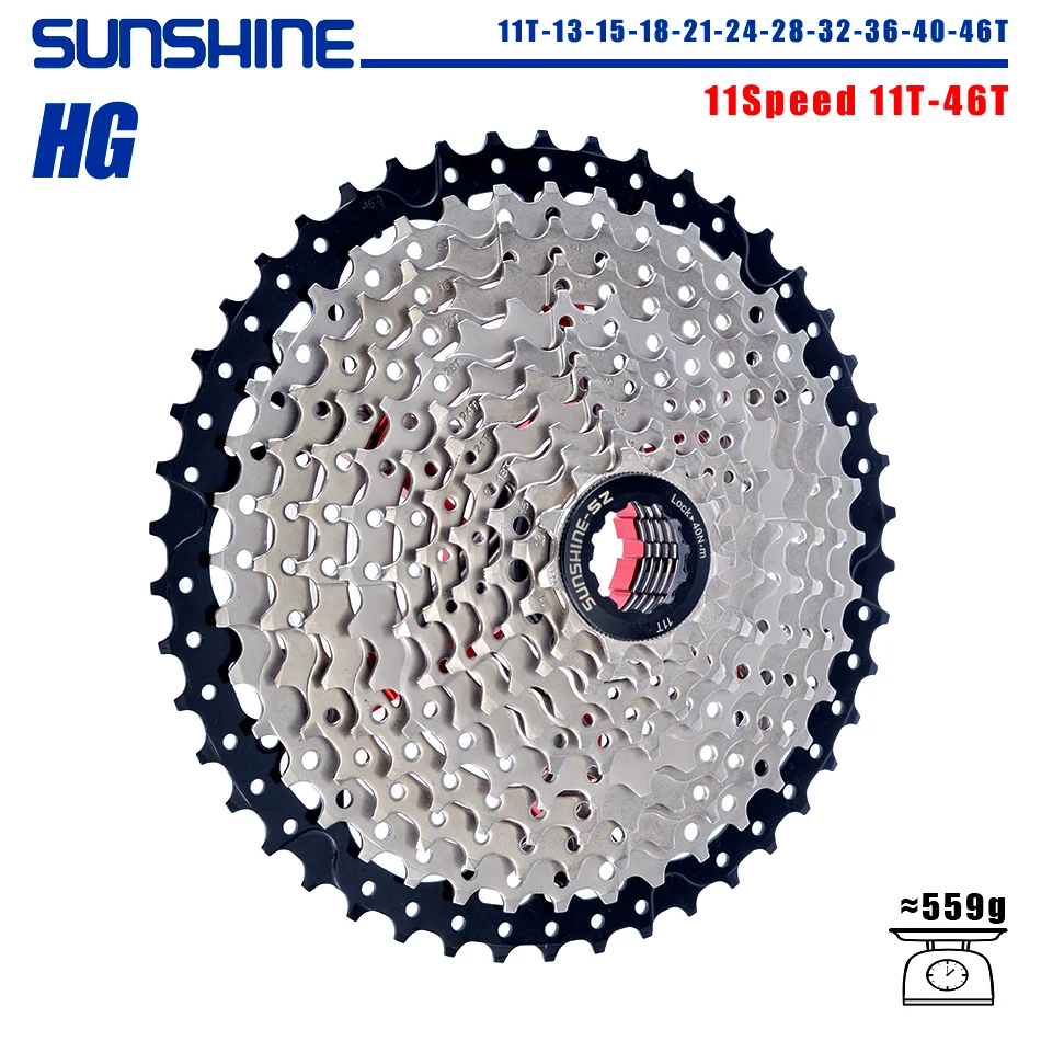 SUNSHINE Fiets Cassette 8/9/10/11/12Speed Vrijloop HG Structuur Tandwiel 32/36 T/40 T/42 T/46 T/50 T/52 T Vliegwiel Voor SHIMANO/SRAM