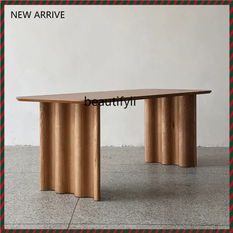 

ssnewMedieval log style designer model room desk solid wood workbench desk oval table