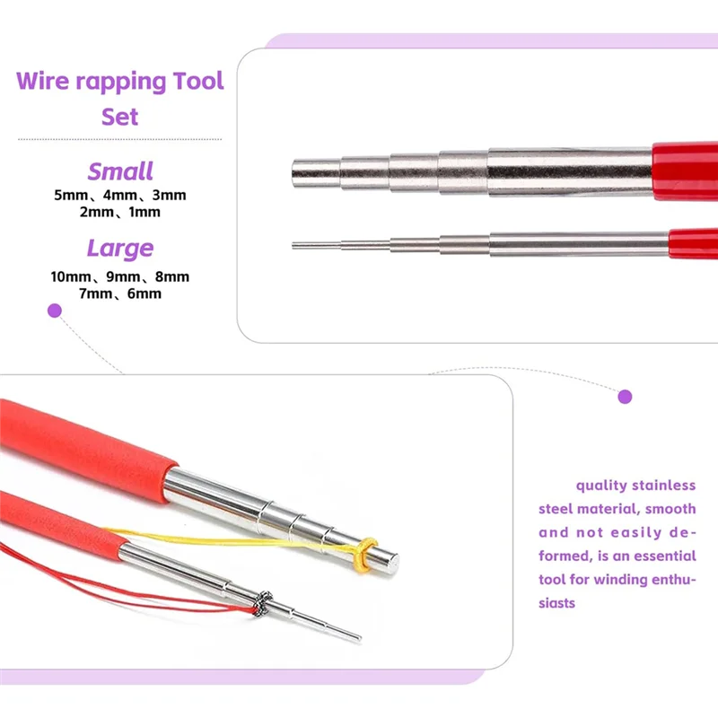 ABGH-مجموعة تغليف الأسلاك لصنع حلقة القفز الديكور مجوهرات سلك الانحناء تهزهز لفائف تهزهز أداة اللف أداة المكشكش الفك كماشة #2