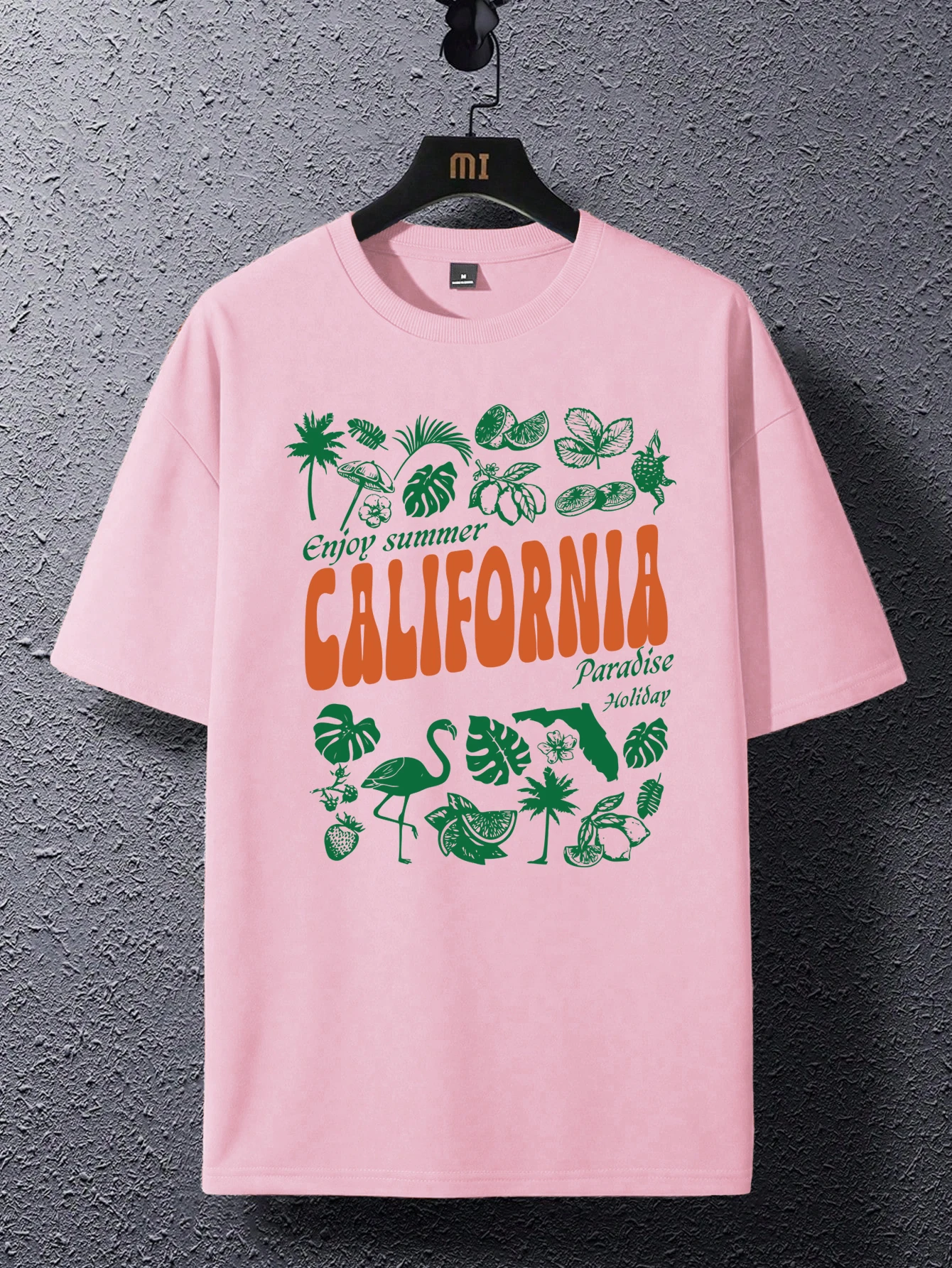 

California Lemon Fruit Plant Printsman T Shirt Hip Hop Comfortable T-Shirts Cotton All-Match Clothes Summer Loose Short Sleeve