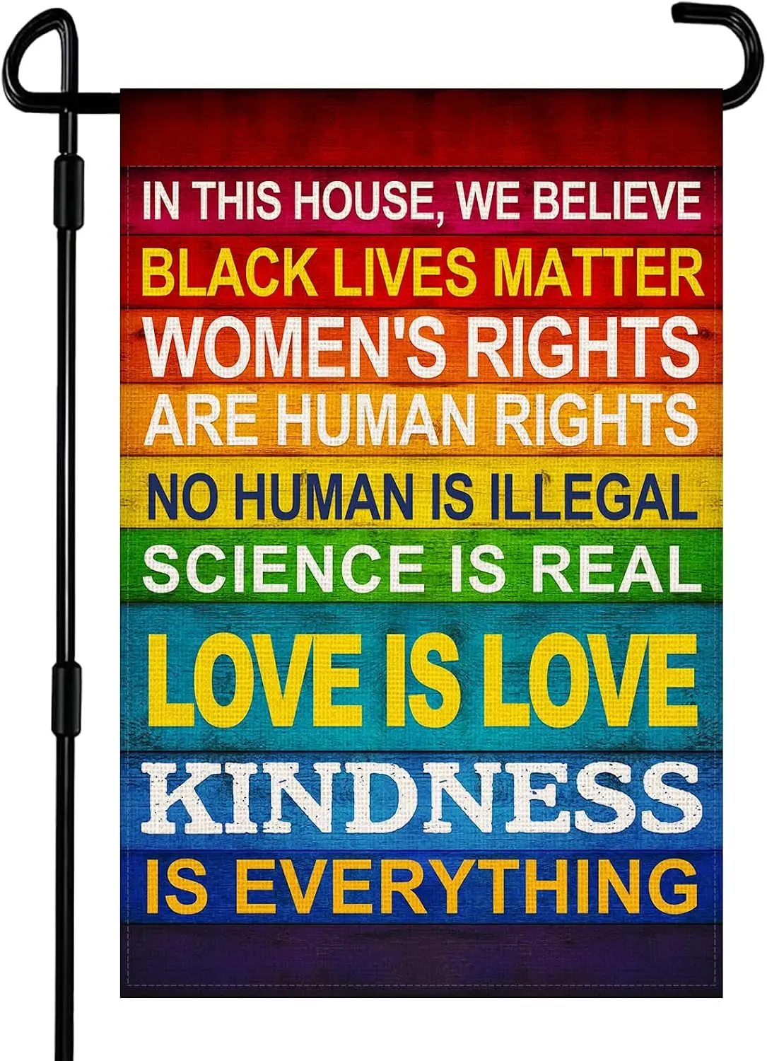 Love is Love Pride Rainbow Garden Flag 12x18 Inch Double Sided Burlap Black Lives Matter Women Equality Kindness Is Everythi kkz