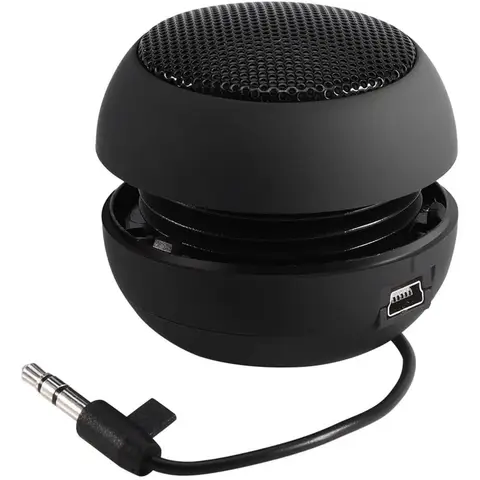 미니 휴대용 여행용 라우드 스피커, 3.5mm 오디오 케이블, 저전압 내장 배터리, 개폐식 스피커