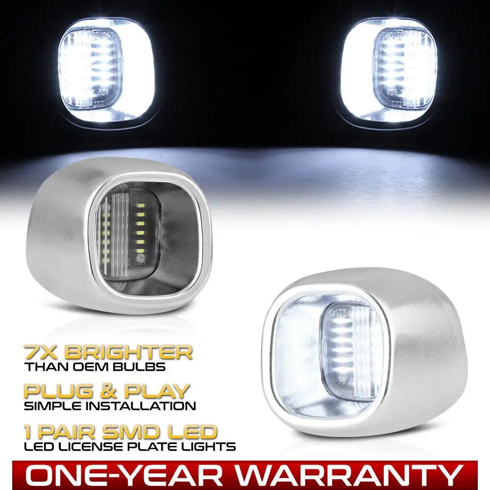 

[CHROME] Full LED License Plate Lights Tag Lamps For 98-04 S10 Sonoma Jimmy Pair
