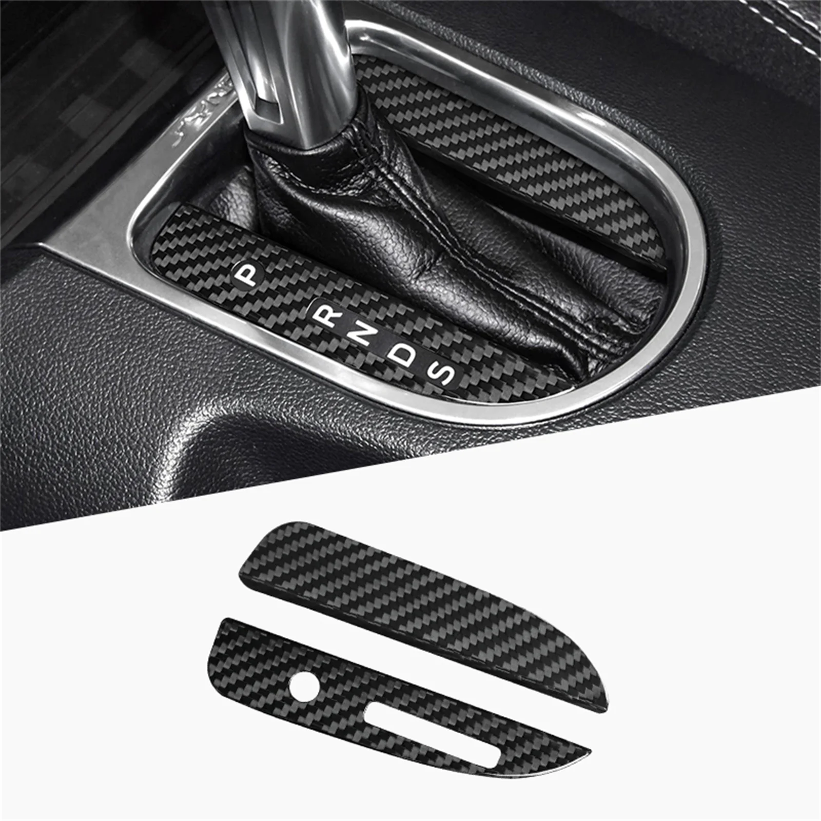 

Interior Central Gear Shift Box Panel Trim For Ford Mustang 2015-2023 Dry Carbon Fiber Center Console Decorative Sticker Cover