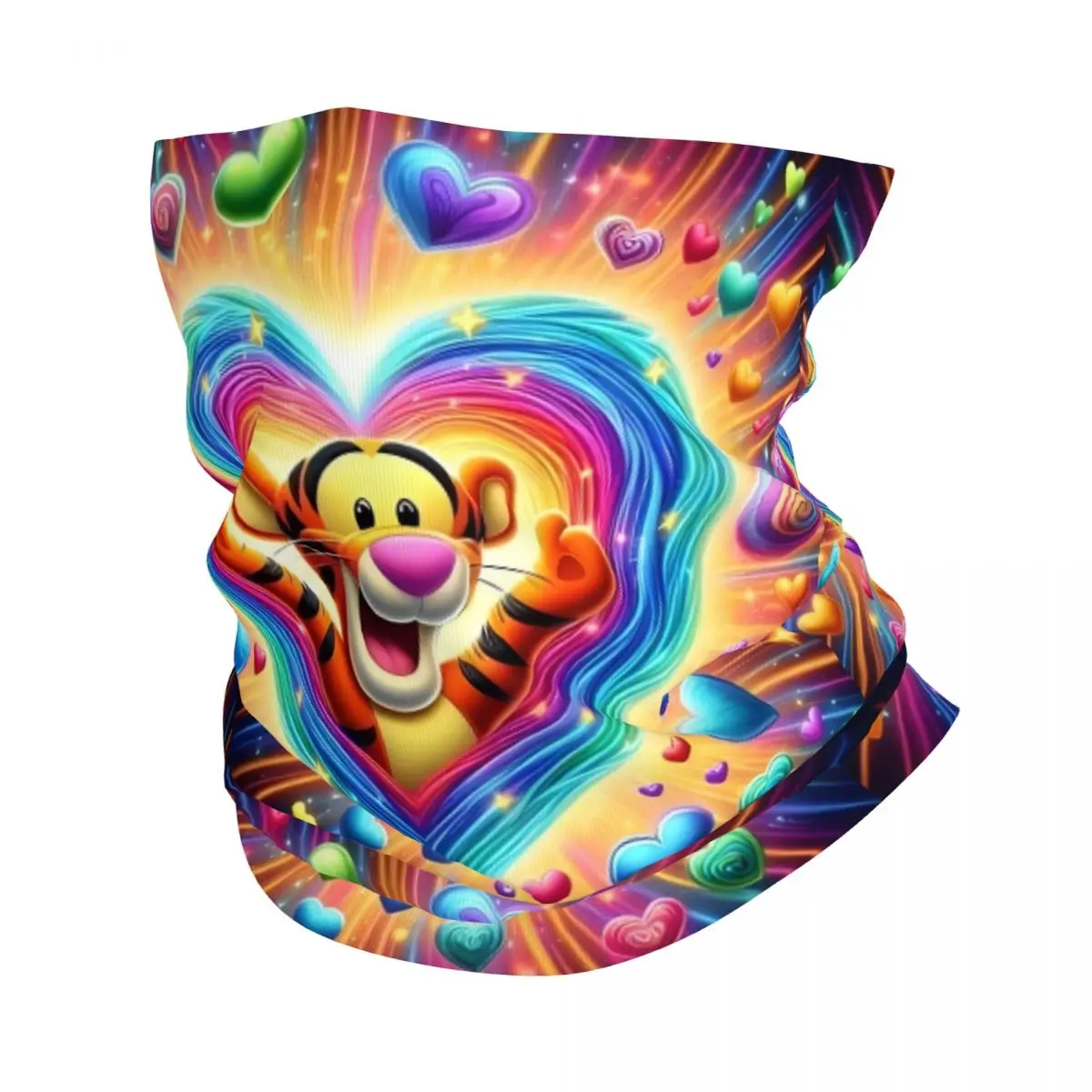 

Custom Tigger Kawaii Bandana Neck Warmer Women Men Winter Ski Hiking Scarf Gaiter Winnie the Pooh Anime Cute Face Cover