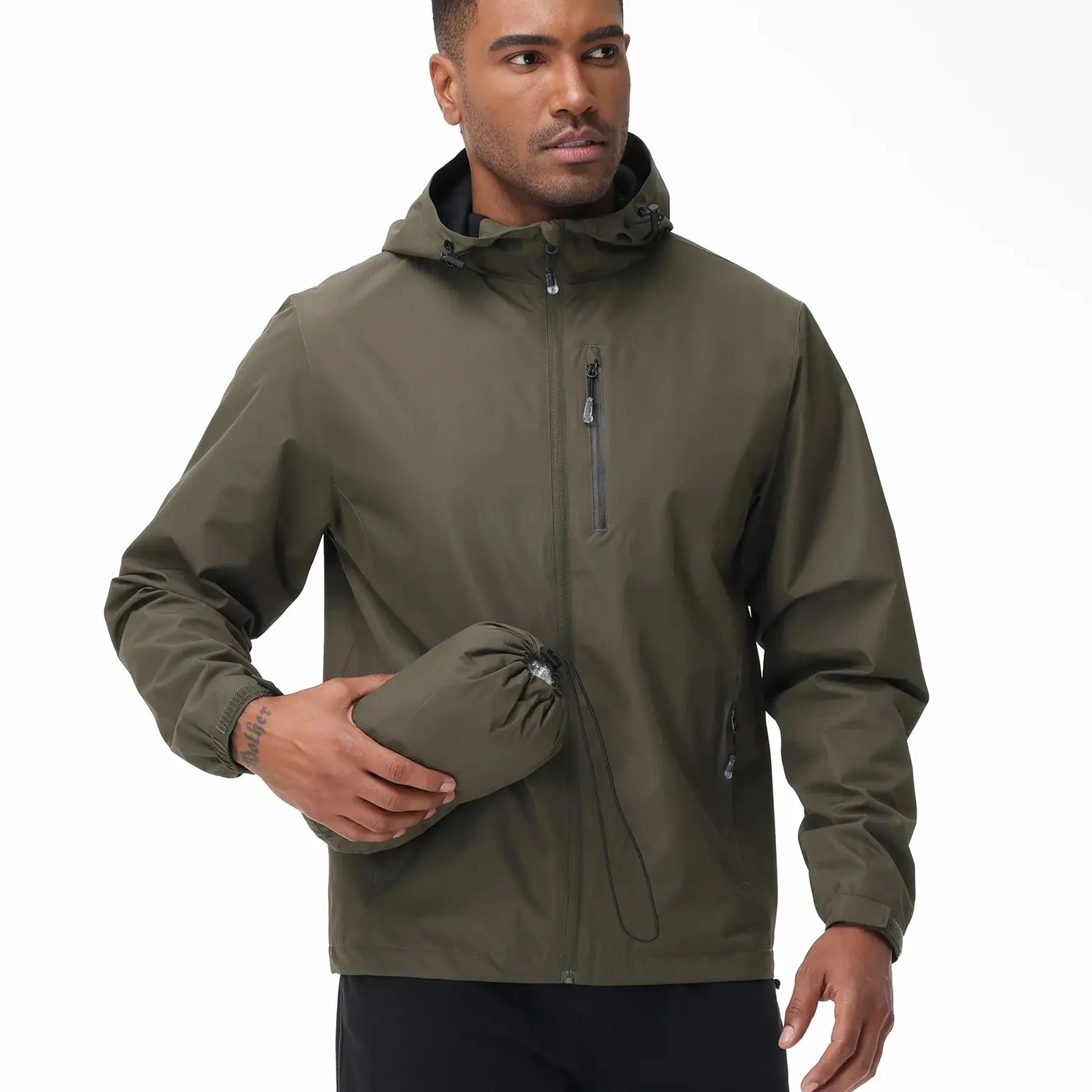 AliExpress NONE Summer Men's Raincoat, Waterproof Lightweight Breathable Jacket for Camping Hiking Cycling Fishing with Inner Pocket