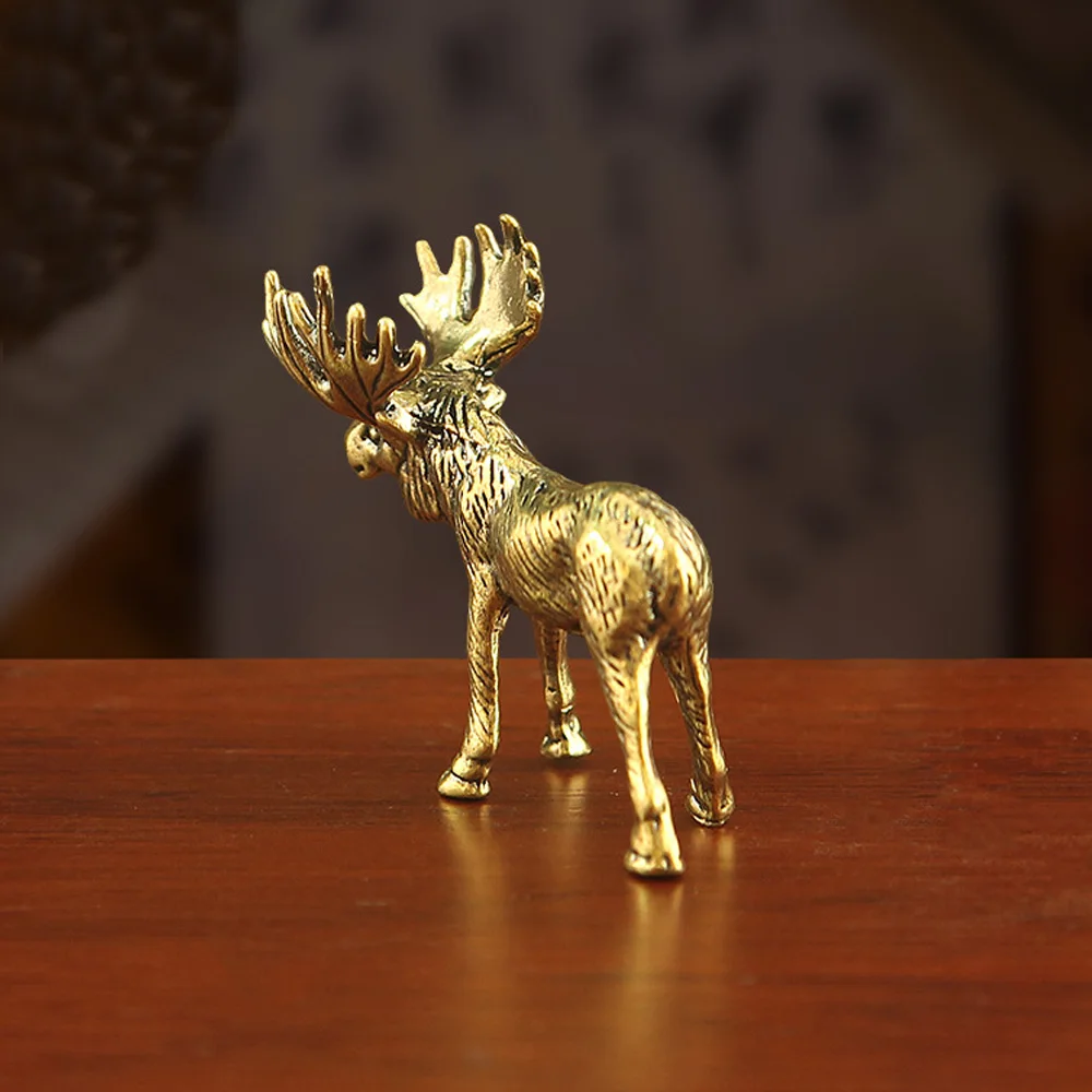 Mini-Messing-Elchstatue, Elch-Tierfigur, Tischdekoration, Sammlerstück, Teetier, Heimdekoration, Festgeschenk – Detail 4