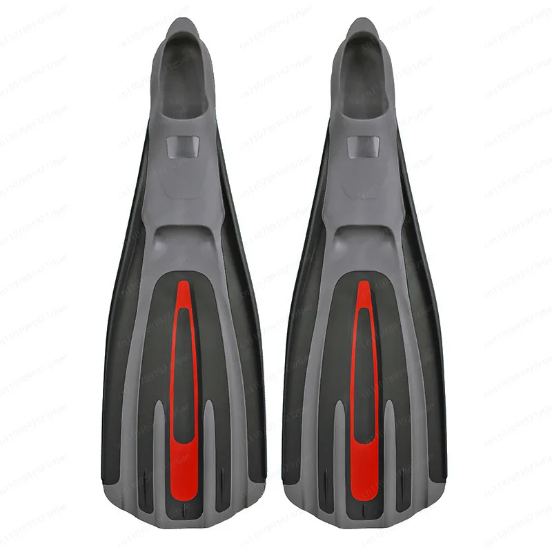 Swimming Snorkeling 3-Color Silicone Rubber Free Diving Lung Flippers Mid-Length Heel-Style Long Flippers
