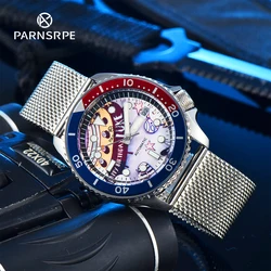 PARNSRPE Automatic Men's NH35 movement  Men's Mechanical Watch Sapphire Super Dial Day Date Display Diving Watch SX007