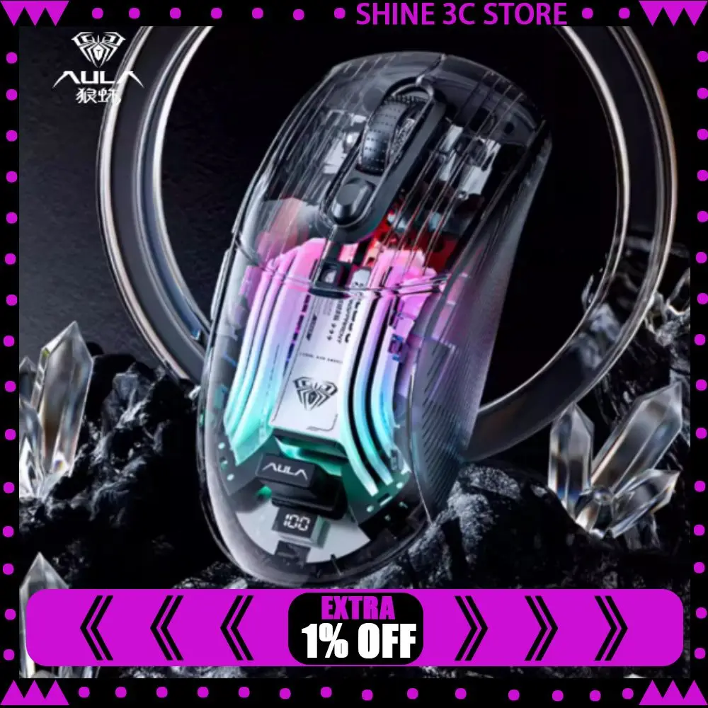 

Aula Sc630 Pro Mouse 3mode Wireless Gaming Mice Energy Conservation Sc630Pro with Charging Base Gamer Esports Mouse PC Gifts