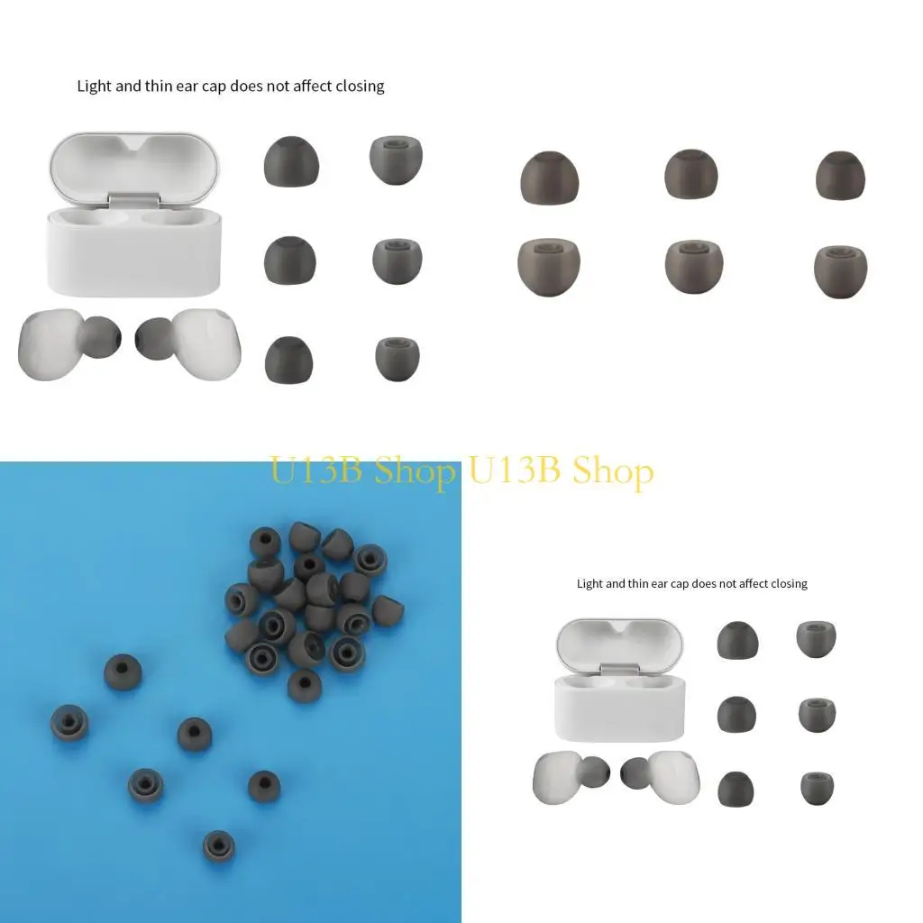 U13B Ergonomic Smooth Silicone Ear Tips Cushions Covers For Earphones Gentle On Ear