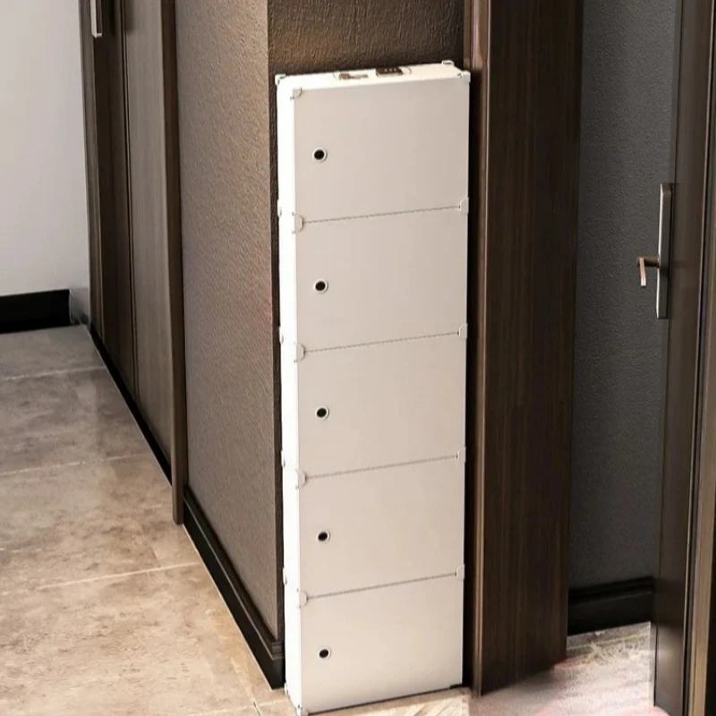‌No Drill Over Door Shoe Rack - Ultra Slim Space Saver for Entryway Hallway, Narrow Organizer Cabinet with Foldable Storage