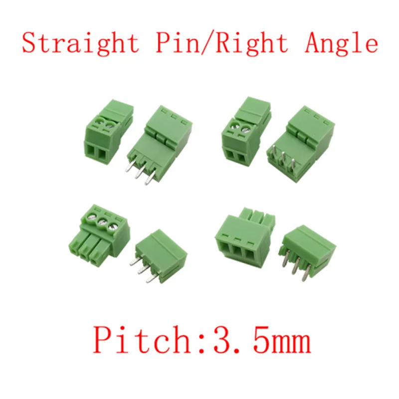 5pairs 15EDG 3.5mm PCB Screw Terminal Block 2-12Pin Male Plug Female Socket Wire Connector