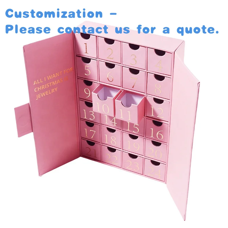 

custom.New Cardboard Box Biscuits Chocolate Paper Dividers Candy Drawer 24 Days Advent Calendar Cosmetic Box