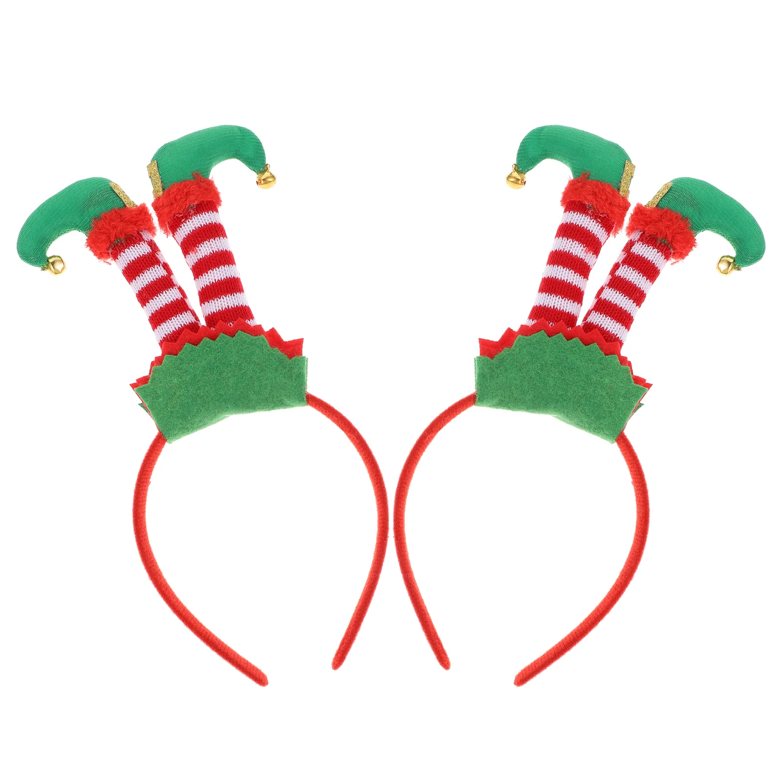 

2 Pcs Elderly Trouser Leg Headwear Christmas Party Decor Headbands Funny Headdresses Cloth Xmas Hair Hoops