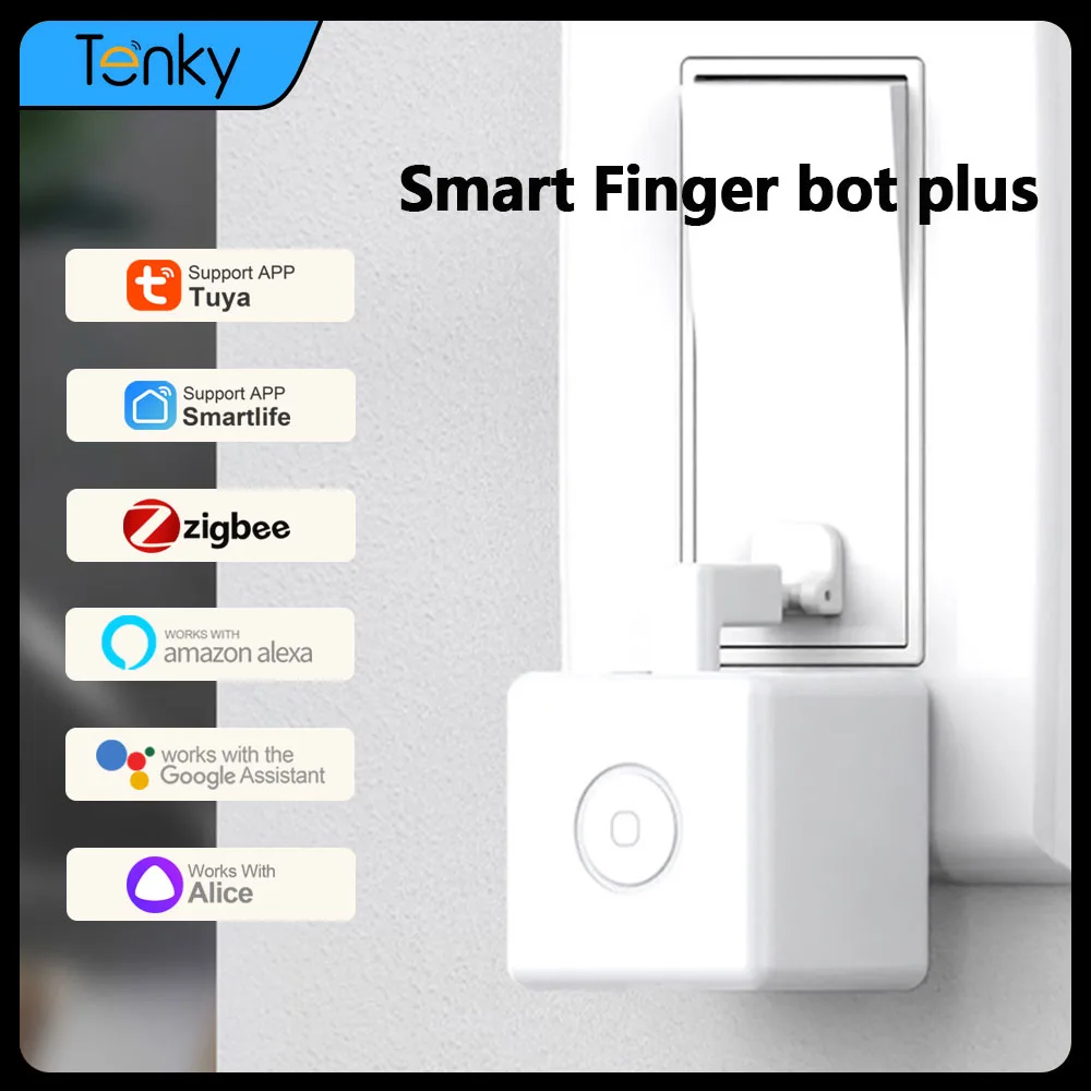 Tuya Zigbee Fingerbot Plus Smart Fingerbot Switch Button Pusher Smart Life Timer Smart Home Works With Alexa Google Home Alice