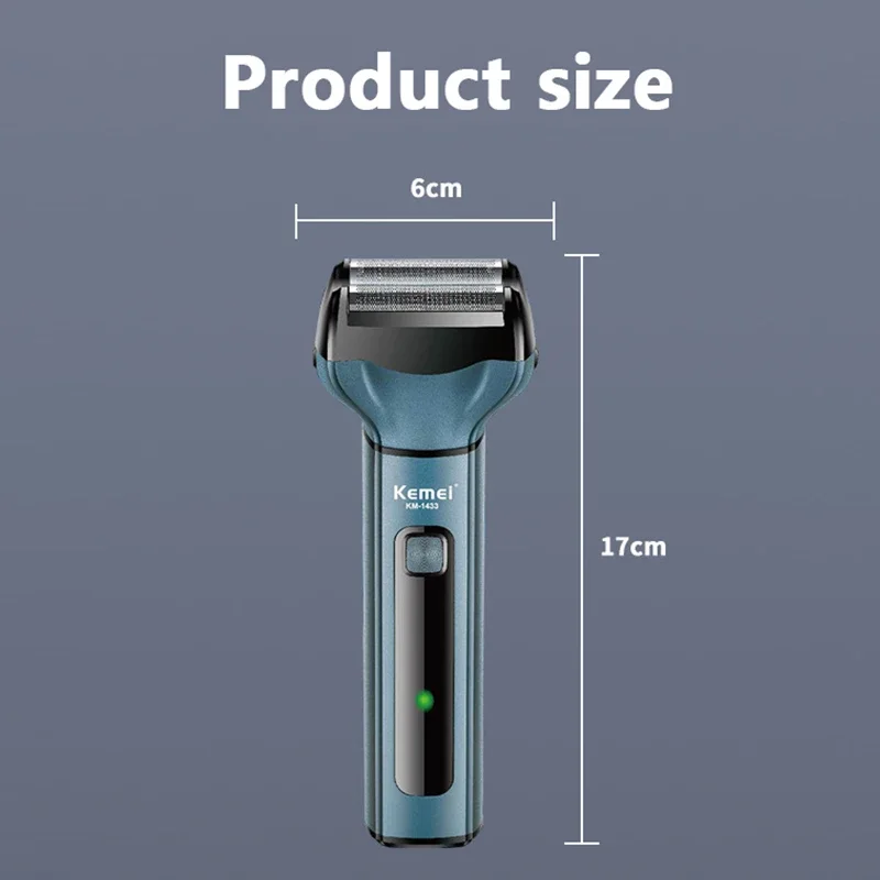 Kemeiバリカン 電気シェーバー 3 in 1 鼻毛カッター メンズ 充電式 コードレス フォイル ひげ剃り グルーミング シェービングマシン